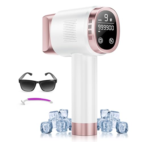 ZAIRUZ IPL Laser Hair Removal for Women and Men, Hair Removal with Ice-Cooling for Nearly Painless and Long-Lasting Result At-Home Permanent Hair Removal Device 999900 Flashes for Whole Body Use