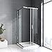 Produktbild Duschabtrennung 80 x 80 komplett Duschabtrennung Eckeinstieg Duschkabine Schiebetür Duschwand Duschabtrennung-glas (80x80x185cm)