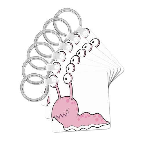 3dRose, Cute Pink Slug Monster Cartoon, set of 2 Key