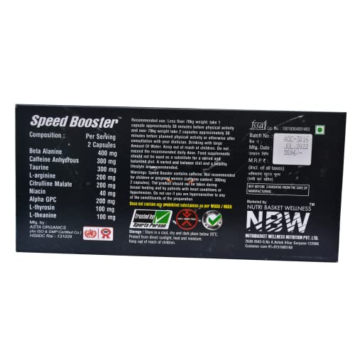 Image of NBW Speed Booster | Speed | Stamina | Endurance | Pre Workout (30 Capsules)