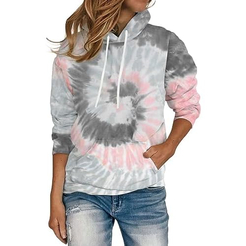 Women’s Hoodies Long Sleeve Sweatshirts Drawstring Pullover Tops with Pocket Casual Loose Blouses Tunic
