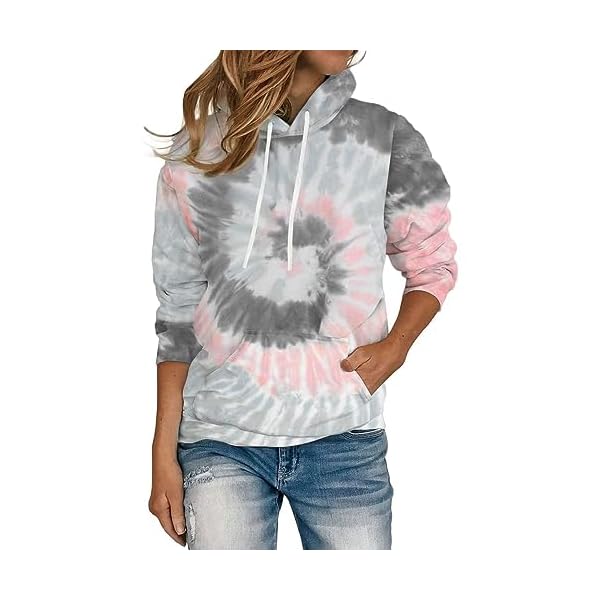Women's Hoodies Long Sleeve Sweatshirts Drawstring Pullover Tops with Pocket Casual Loose Blouses Tunic