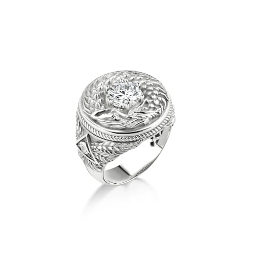 Bague serpent argent homme qui ne noircit pas bague quartz clair et zircon solide