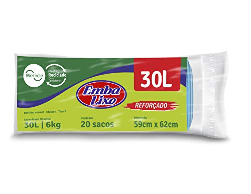 Embalixo Saco Lixo Wecycle Reforçado Azul 30 Litros
