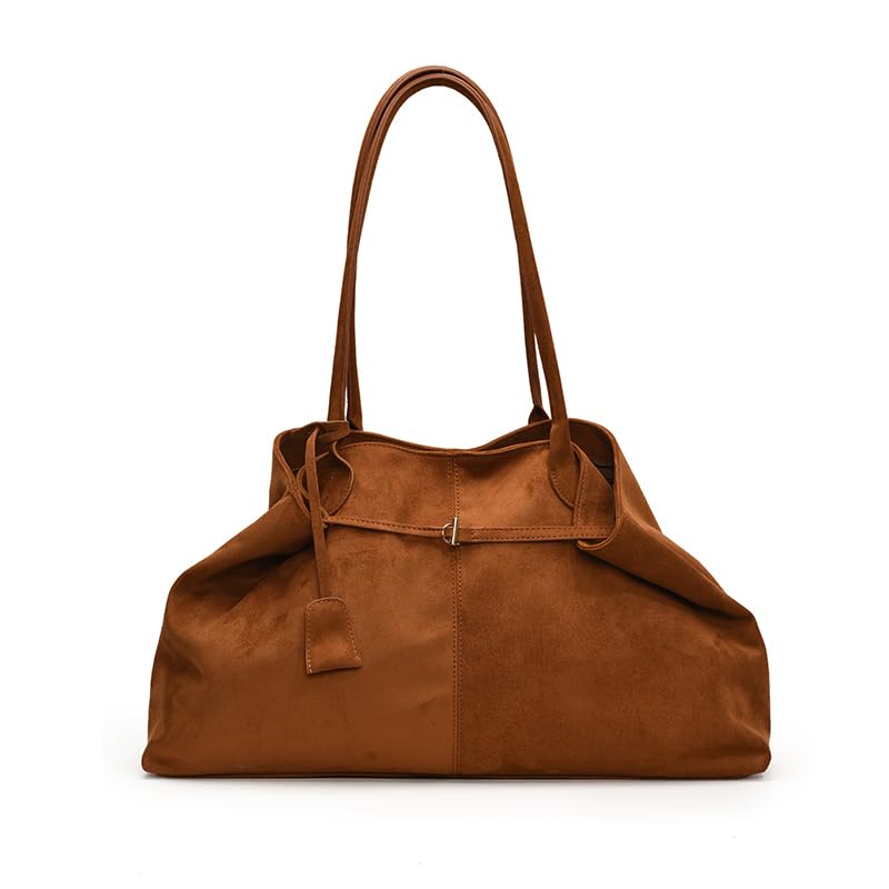 Sac fourre-tout en daim HTU marron clair grand format pour femme