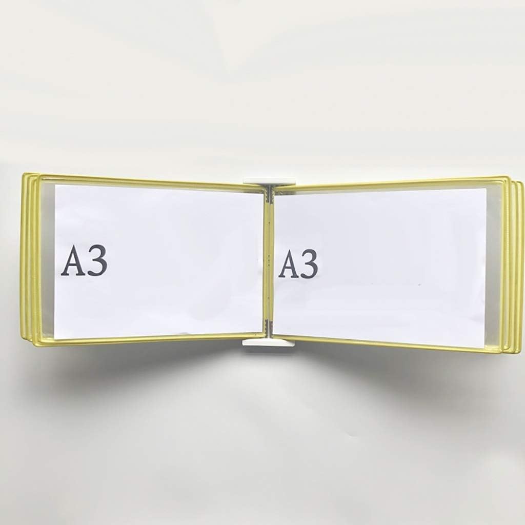 Soporte de pared para libros, tamaño A3, transparente, con hojas sueltas, para ahorrar espacio, fácil acceso, 45 x 33 x 10 cm, ideal para oficinas y retais