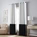 Curtainworks Kendall Color Block Grommet Curtain Panel, 52 by 84", White/Dark Grey