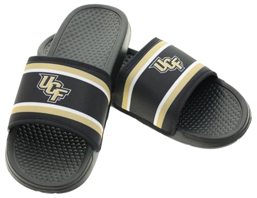Image of FOCO NCAA Printed Team Logo and Color Stripes Comfortable Slide Sandals