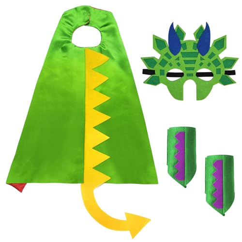Aomig Cape Dinosaure Déguisement Enfant, 3pcs Costume de Dragon de Cape de Dinosaure, Dinosaure Dinosaure Cape À Capuche Manteau avec Masque pour Garçon Fille Cosplay Halloween Carnaval Noël Fête Aomig Cape Dinosaure Déguisement Enfant, 3pcs Costume de Dragon de Cape de Dinosaure, Dinosaure Dinosaure Cape À Capuche Manteau avec Masque pour Garçon Fille Cosplay Halloween Carnaval Noël Fête