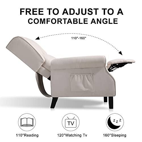 Kimohome Modern Fabric Linen Recliner Chair For Living Room And Bedroom, Comfy Reclining Single Sofa Chair With Control Massage And Heating(Beige) #TOP3