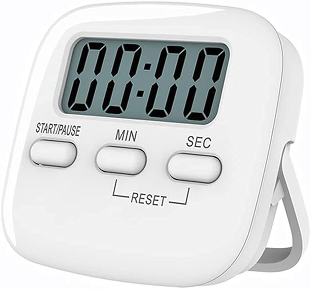 Ronest Digital Large Digit Kitchen Timer with Alarm |Stop Watch Timer for Study Table |Laboratory Timer |Kitchen Timer with Magnetic Stand (White)