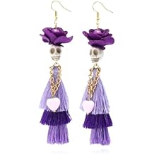 Gothic Halloween Earrings for Women Vampire Jewelry Accessories Black Bat Blood Skeleton Skull Dangle Earrings Punk Halloween Costume