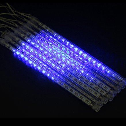 3NH® Blue, Plug: Meteor Shower Rain Tube Light 30Cm 8Tubes Eu/Plug Drop Light Outdoor Waterproof Tree Night Light-image-35