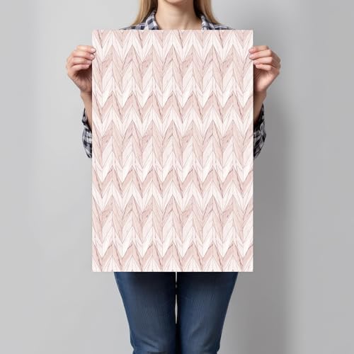 Décoration murale sur toile de marbre à chevrons GDJSMIN, œuvre moderne rose pour grand salon