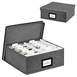 Fotoaufbewahrungsbox mit Deckel, Fotoorganizer-Box für bis zu 1700 Fotos im Format 10 x 15 cm, mit 8 verstellbaren Trennwänden und 60 Etiketten, Fotoalbumbox für Umschläge, Karten und Briefmarken