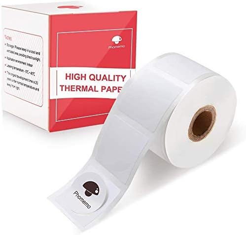 Phomemo M110 Label,Thermal Multi-Purpose Self-Adhesive Round Label for Phommeo M110 M200 M120 M220 Label Maker, 0.78" x 0.78" (20×20 mm) Round Label,DIY Label300 Labes/Rolls,(White Round Label)