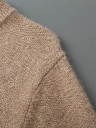 Men's Merino Wool Knitted Mock Neck Pullover Solid Cashmere Casual Thick Sweater2