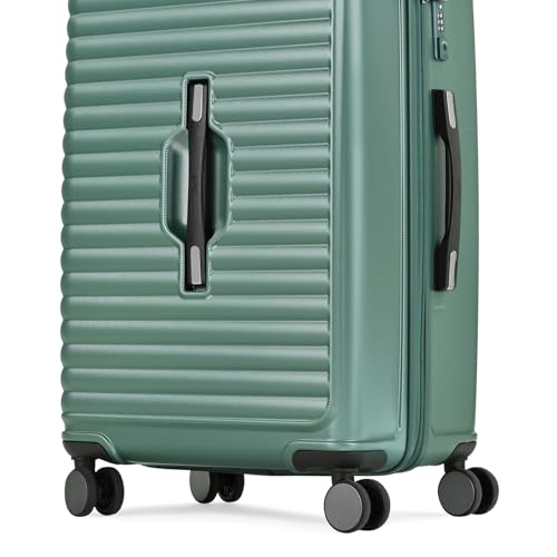 Image of Skybags Polycarbonate Trunk Check-in Trolley Bag, 68cm | Medium Double Spinner Hardsided Luggage with Smooth 8-Wheel & TSA Lock | Suitcase for Travel | 5-Year International Warranty (Green)