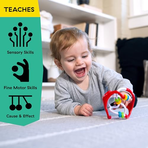 Image of Baby Einstein Slide & Swirl Sensory Ball, Multisensory Baby Toy with Textured Beads, Rattle Sounds & Easy-Grip Design, Ages 3 Months+