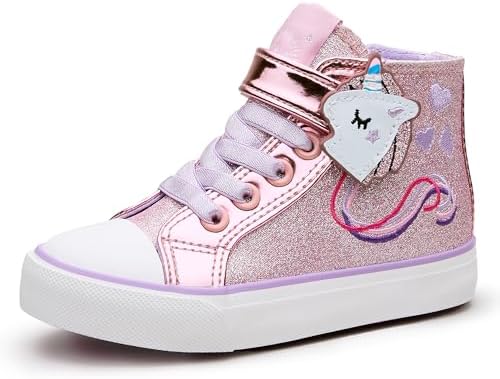 Weestep Girls‘ Glitter High-Top Easy-On Canvas Shoes - Fashion Ca...