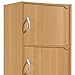 HODEDAH 5 Door Bookcase Cabinet, Beech