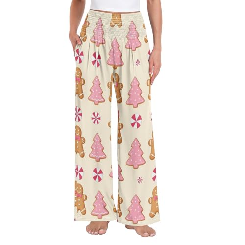 Pantalon large taille haute femme respirant fluide et léger d'été