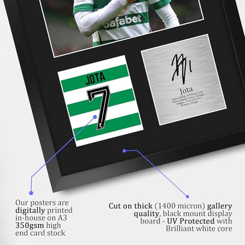 Regalos impresos de Jota Celtic con autógrafo fotográfico en marco A3 vertical 4