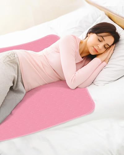 Image of Washable Bed Pads 36 inch x 72 inch - 2 Pack, Pink, Waterproof Bed Pads for Incontinence, Bed Wetting Pads for Bed, Sofa, Floor, Resuable Underpads for Adults, Seniors, Pet