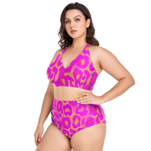 Bikini grande taille halter magenta : rayonnez de confiance et de beauté cet été