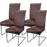 HOZKUY Kratzfeste Stuhlhussen 4er Set, Elastische Wasserfeste Stuhlbezüge Abnehmbar Waschbar, Universal Hussen Schutz für Hochlehner, Schwingstuhl, Küche, Restaurant, Bankett, Hochzeit, Hotel, Braun