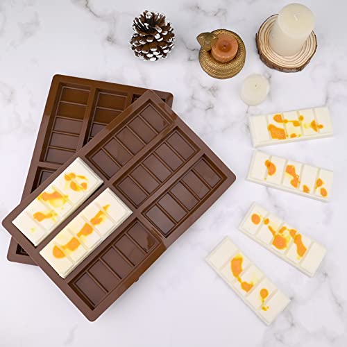 Wax Melt Molds Silicone,Rectangle Silicone Wax Melt Chocolate Bar Mold For Wickless Wax Melt Candles Chocolate Bakeware Molds #TOP1