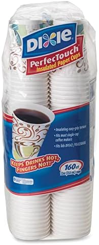 Dixie PerfecTouch 12 oz. Insulated Paper Hot Coffee Cup by GP PRO (Georgia-Pacific), Coffee Haze, 5342CDSBP, 160 Cups Per Case, Coffee Haze Design