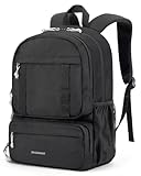 BAGSMART Laptop Backpack, College Backpack with 15.6' Laptop Sleeve, Ergonomic Travel Bookbag Daypack with Lightweight Multi-Compartment, Computer Backpacks for Men Women, Black