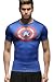 Red Plume Men's Compression Fithness T-shirt, America Team Leader Printing Fithness T-shirts (XL)