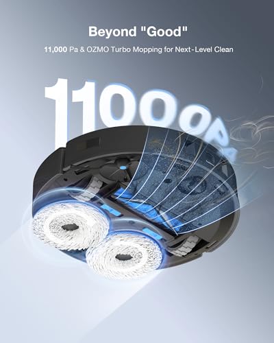 Image of ECOVACS DEEBOT T30 OMNI Robotic Vacuum Cleaner with Mini Station, TruEdge Adaptive Edge Mopping, ZeroTangl Brush Design, 11,000 PA, Hot Water Mop Washing
