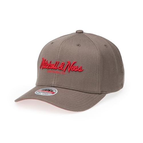 Mitchell & Ness Pinscript Basecap - Classic Red Snapback VerschluĂź (verstellbar/dehnbar), Grey/Red, Herren, Frauen, Kinder, Unisex, FrĂĽhling, Sommer, Herbst, Winter