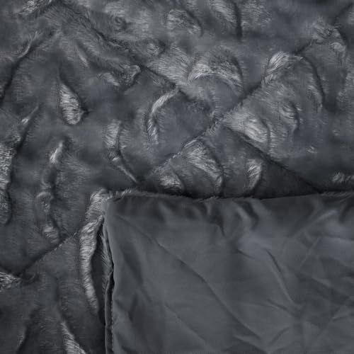 PHP Super Soft Velvet Quilted Bedspread King Size Bedding Set 3 Piece with Matching Shams - Warm Quilt Blanket for Bedroom Decor for Teen Girls - Grey - Cosy Home Interiors PHP Super Soft Velvet Quilted Bedspread King Size Bedding Set 3 Piece with Matching Shams - Warm Quilt Blanket for Bedroom Decor for Teen Girls - Grey - Image 3