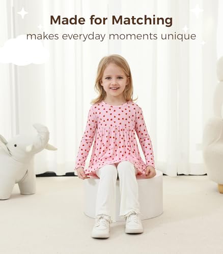 Image of Toddler Girls' Clothes-Viscose from Bamboo, Long Sleeve Ruffle Top with Pant Sets for Kids 2Pcs Fall Outfits 2T-6Y