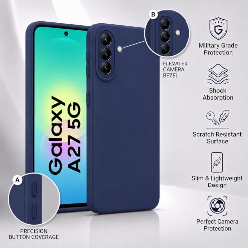 Image of ArmourPro Soft Silicone Back Cover for Samsung Galaxy A27 | Blue