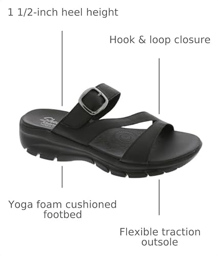 Skechers Skechers Women's EASY GOING - SLIDE ON BY casual sandal, Black/Black 8.5 M