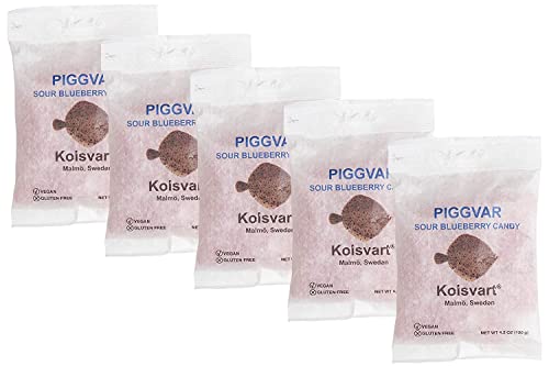 Kolsvart Swedish Gummy Fish & Licorice Candy | Vegan & Gluten Free | 4.2 Oz | Pack Of 5 | Sour Blueberry #TOP19