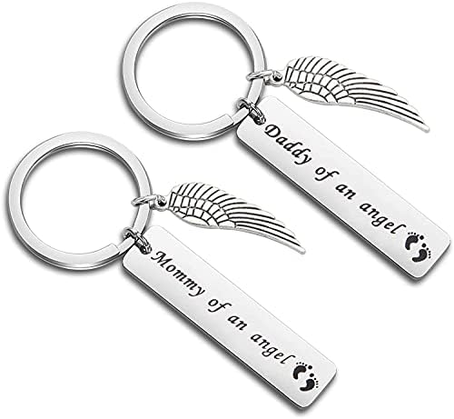 WUSUANED Baby Memorial Keychain Mommy Daddy Keychain Miscarriage Keepsake Jewelry Loss of Child Gift