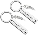 WUSUANED Baby Memorial Keychain Mommy Daddy Keychain Miscarriage Keepsake Jewelry Loss of Child Gift