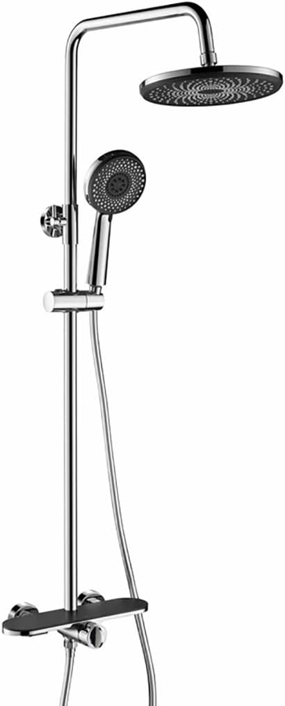 Shower System 10 Inches, Shower Faucet Set Wall Mounted Rain Shower Combo Set Single Handle Tub and Shower Trim Kit with Tub Spout, Handheld Sprayer and Round Rain Shower Head,Gun Grey ( Color : Chrom