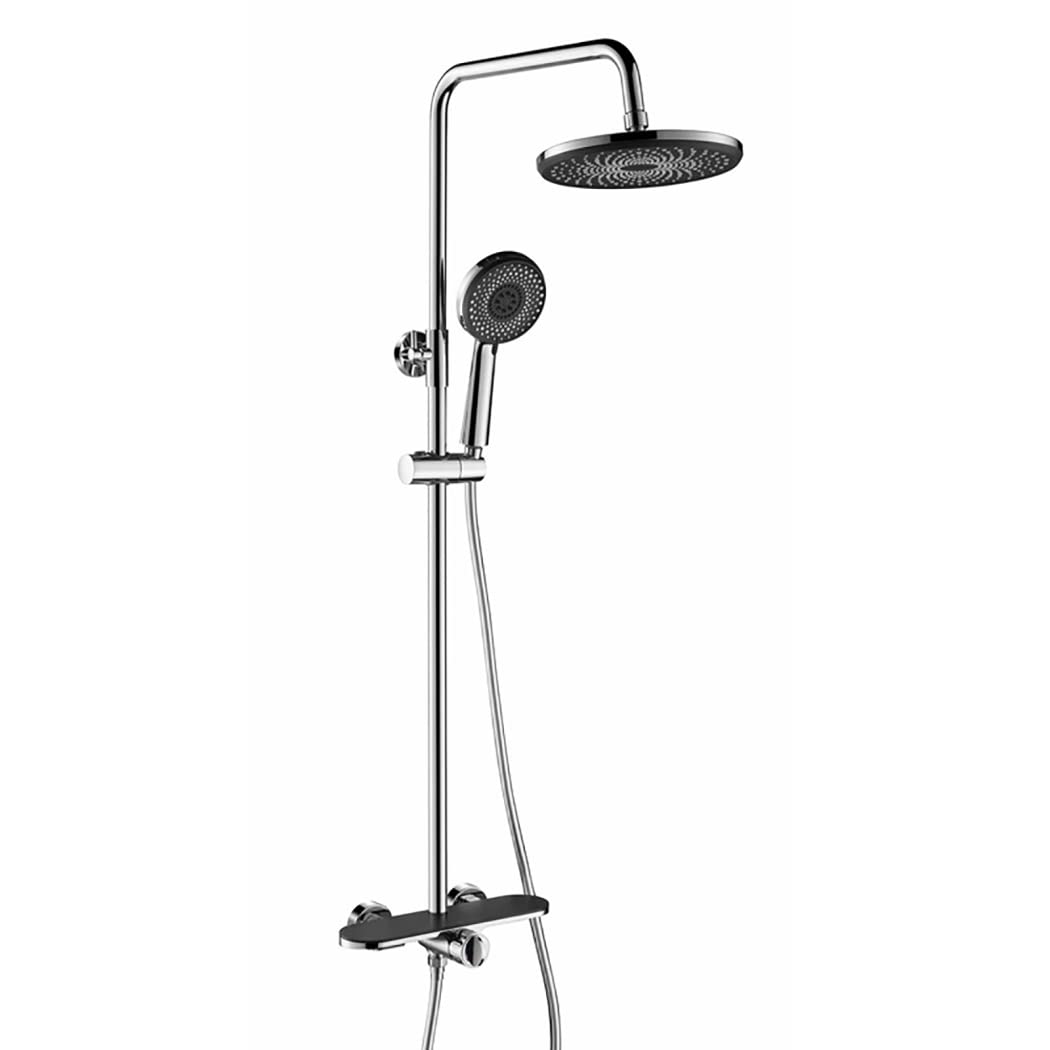 WOTZOV Shower System 10 Inches, Shower Faucet Set Wall Mounted Rain Shower Combo Set Single Handle Tub And Shower Trim Kit With Tub Spout, Handheld Sprayer And Round Rain Shower，Cromo