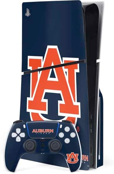 Skinit Decal Gaming Skin Compatible with PS5 Slim Disk Bundle - Officially Licensed Auburn University AU Orange Design