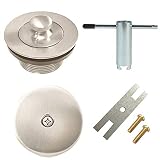 Lift and Turn Twist Bathtub Tub Drain Conversion Kit Assembly, All Brass Construction - Brushed Nick