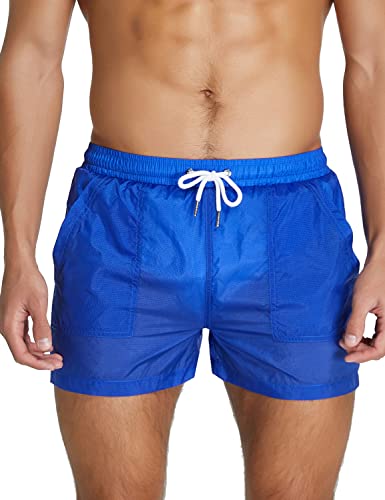 SEOBEAN Mens Translucent Sport Swim Beach Surf Shorts