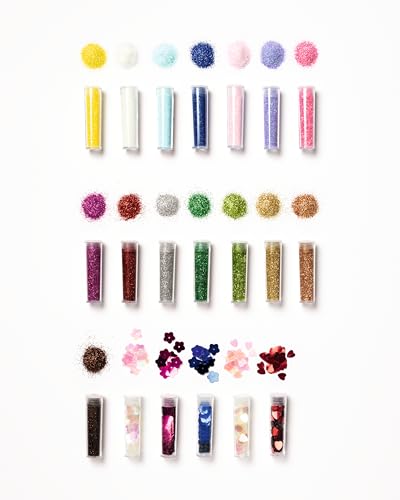 folia 5781 - Bio Glitter & Pailletten Set RAINBOW L, 20 Tuben, organischer Glitzer und Pailletten in verschiedenen Formen und Farben, zum Verzieren und Dekorieren