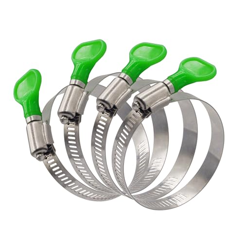 BESTYCHAO Rohrschellen, 4pcs 2.5 Zoll Edelstahl Schlüssel Typ Schneckengetriebe Schlauchschellen, justierbare 54-74mm Bereich Daumen Schraubschellen für Klempner